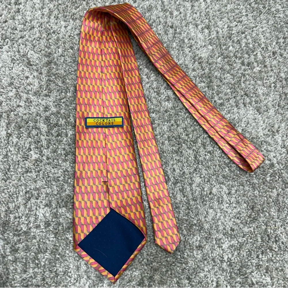 Cocktail Colors Silk Necktie Tie  Men's 3.75